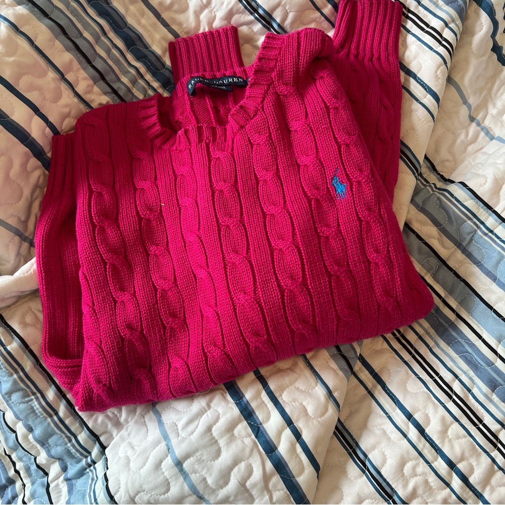 Ralph Lauren Dark Pink Cable Knit Sweater